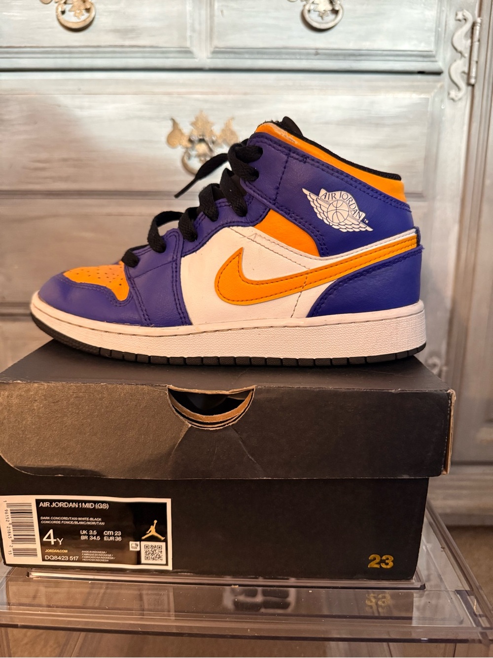 Jordan Kids Sneakers Purple Orange White